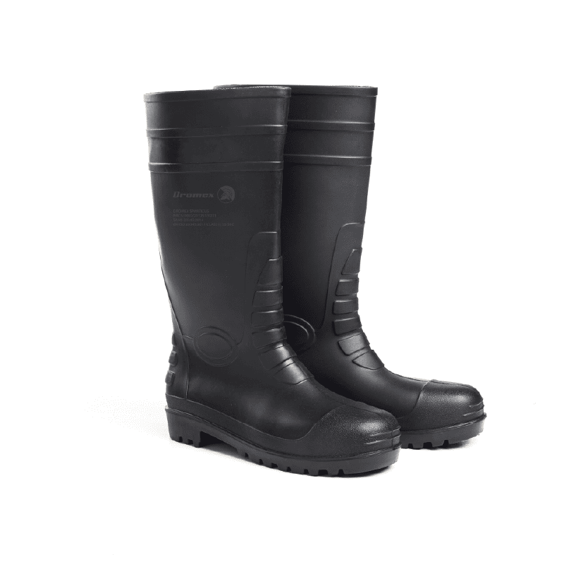 SPARTACUS GUMBOOT BLACK/BLACK - STEEL TOE CAP AND MIDSOLE(STCM), ACID & OIL RESISTANT SPARTACUS GUMBOOT BLACK/BLACK - STEEL TOE CAP AND MIDSOLE(STCM), ACID & OIL RESISTANT