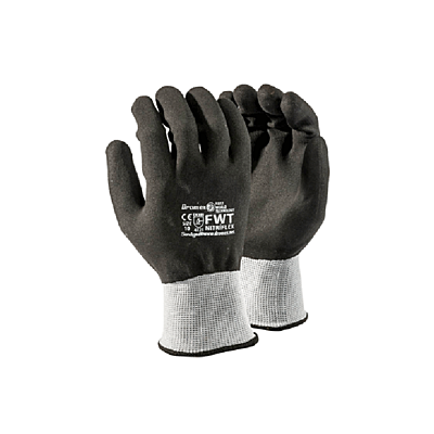 DROMEX NITRIFLEX BLACK SANITIZED NITRILE FULLY COATED & ON GREY SHELL